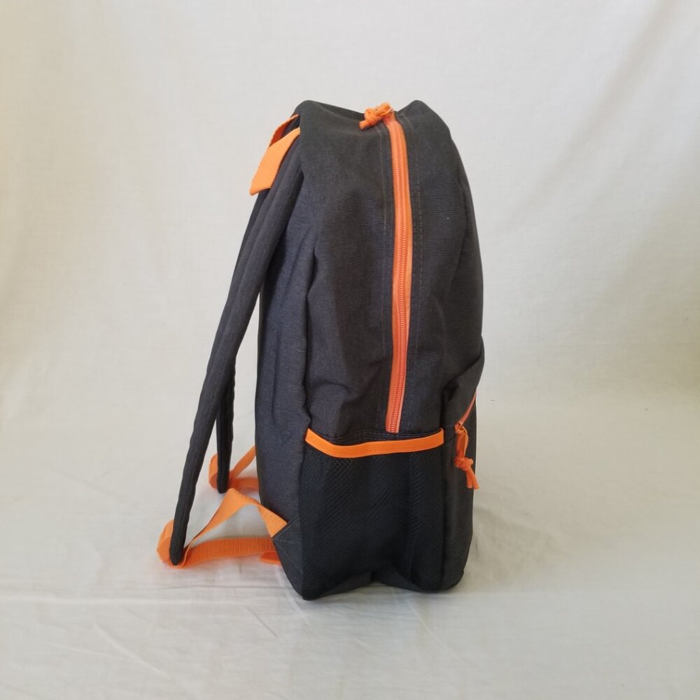 New! Lightweight Black & Orange Basic Backpack W/… - image 5